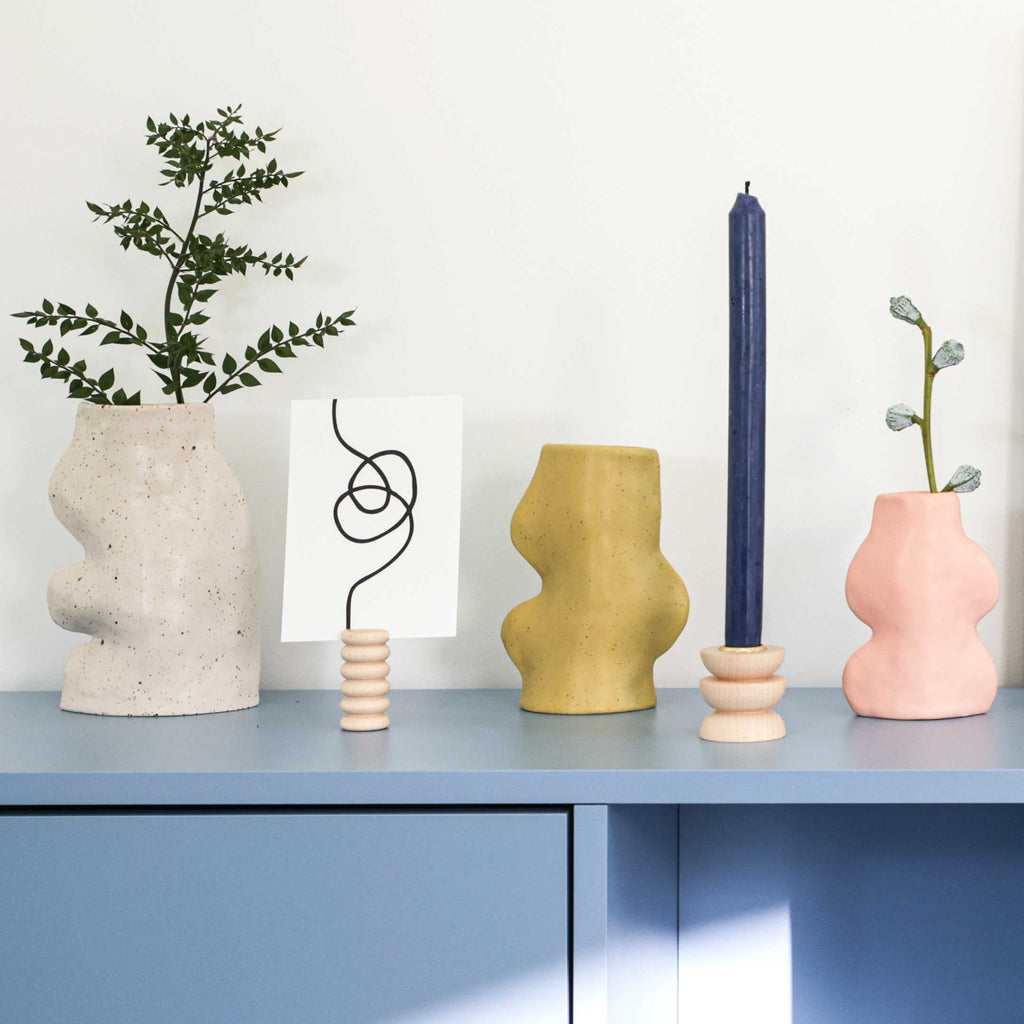 Fluxo Ceramic Vase -  Medium Pistachio Green