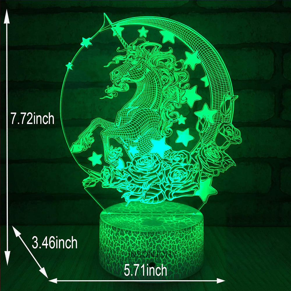 Unicorn Series Colorful Creative 3D Night Light