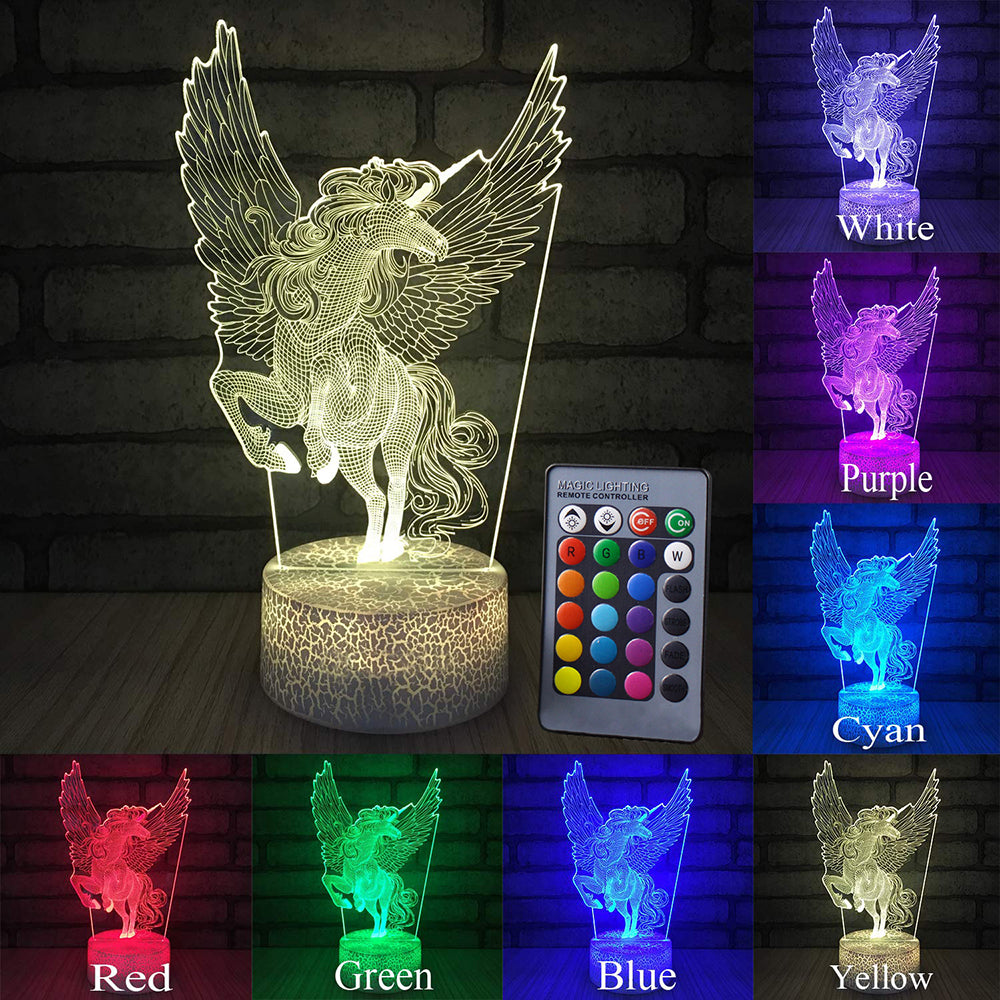 Unicorn Series Colorful Creative 3D Night Light