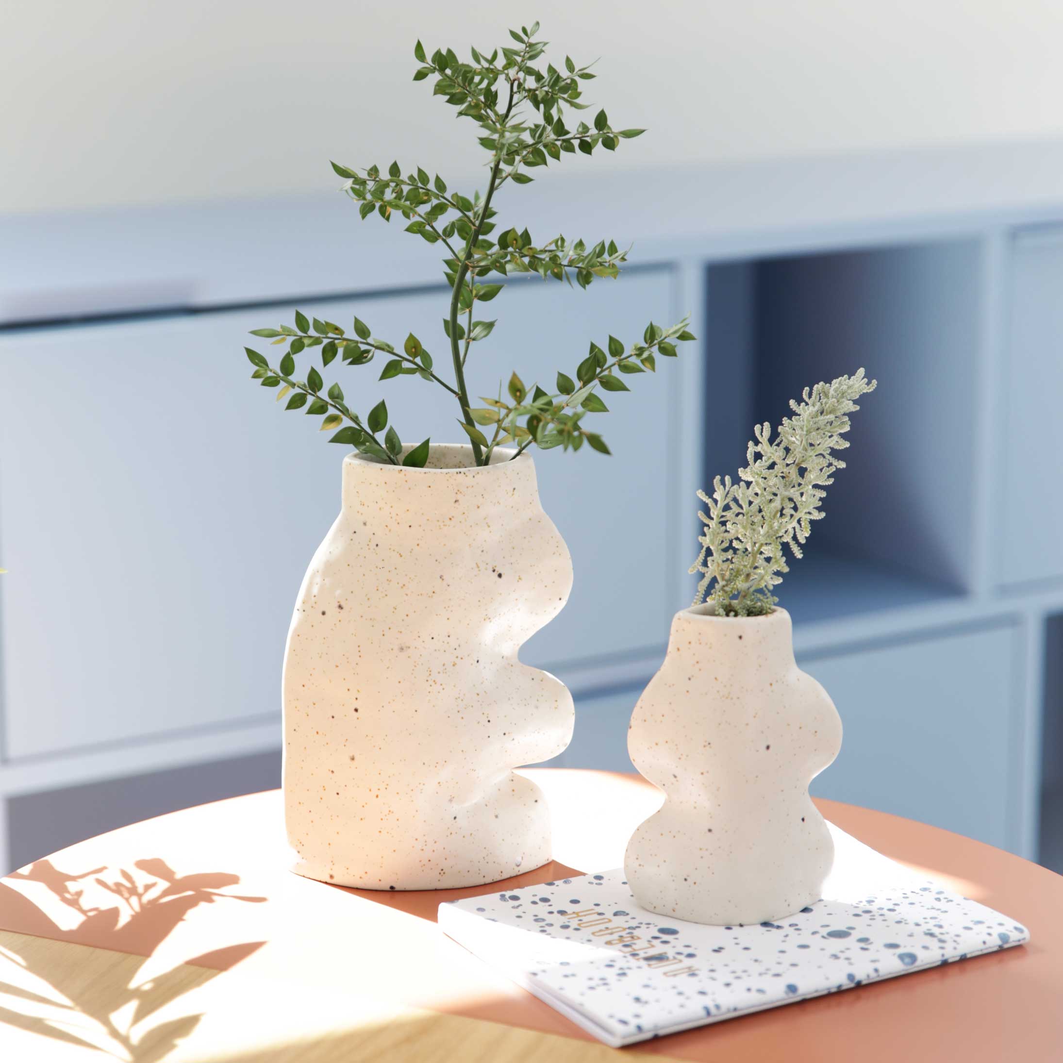 Fluxo Ceramic Vase -  Small White