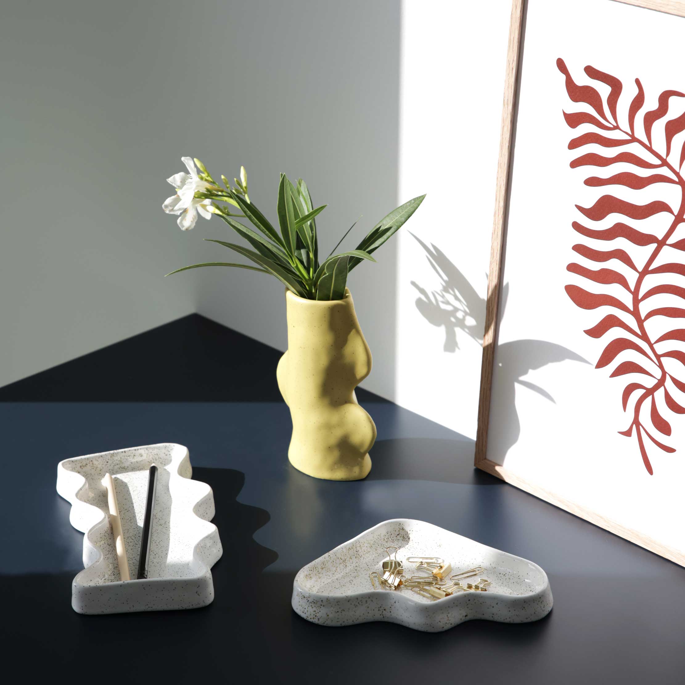 Fluxo Ceramic Vase -  Medium Pistachio Green